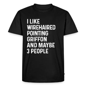 J’aime le griffon pointant à poil de fil et peut-être 3 - T-shirt Premium bio Homme - noir - Devant - Nico (187cm)