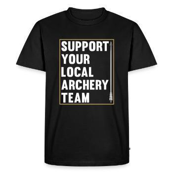 Tir à l’arc Flèche Tir à l’arc Tir à l’arc - T-shirt Premium bio Homme - noir - Devant - Nico (187cm)