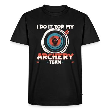 Tir à l’arc Flèche Tir à l’arc Tir à l’arc - T-shirt Premium bio Homme - noir - Devant - Nico (187cm)