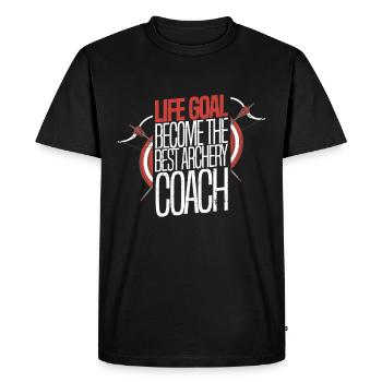 Tir à l’arc Flèche Tir à l’arc Tir à l’arc - T-shirt Premium bio Homme - noir - Devant - Nico (187cm)