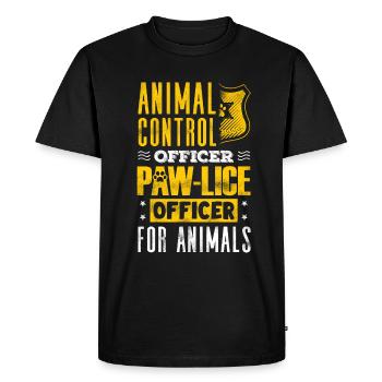 Animal Control Officer Pawlice Officer - Men's Premium Organic T-Shirt - black - Front - Nico (187cm)