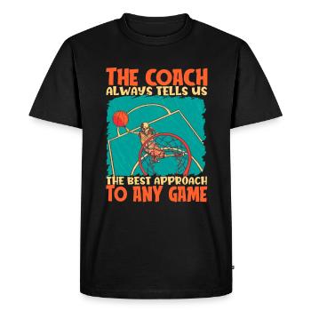 Basketballtrainer Entraîneur de basket-ball - T-shirt Premium bio Homme - noir - Devant - Nico (187cm)