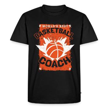Basketballtrainer Entraîneur de basket-ball - T-shirt Premium bio Homme - noir - Devant - Nico (187cm)