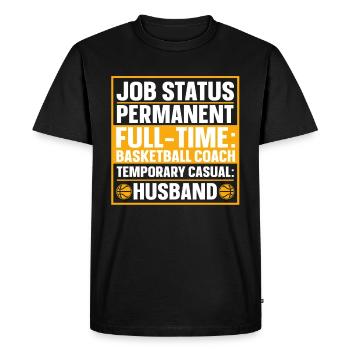 Basketballtrainer Entraîneur de basket-ball - T-shirt Premium bio Homme - noir - Devant - Nico (187cm)