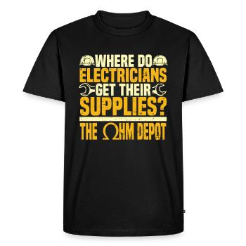 Electrician Electrical Engineer Electronics Technician - Men's Premium Organic T-Shirt - black - Front - Nico (187cm)