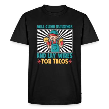 Electrician Electrical Engineer Electronics Technician - Men's Premium Organic T-Shirt - black - Front - Nico (187cm)