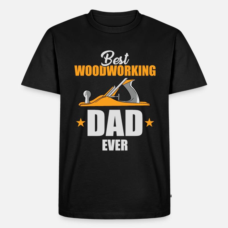 Bester Holzarbeiter Vati - Männer Premium Bio T-Shirt - Schwarz