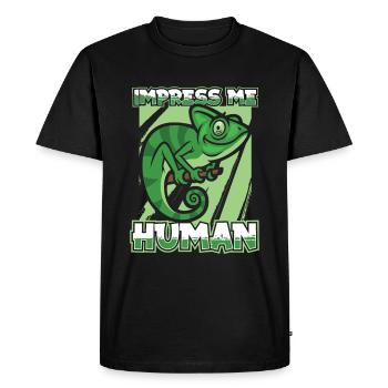 Caméléon Chamäleon - T-shirt Premium bio Homme - noir - Devant - Nico (187cm)