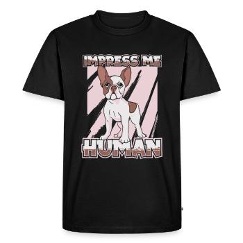 Français Bulldog Frenchie Französische Bulldogge - T-shirt Premium bio Homme - noir - Devant - Nico (187cm)