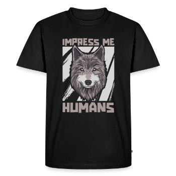 Wolf - Men's Premium Organic T-Shirt - black - Front - Nico (187cm)