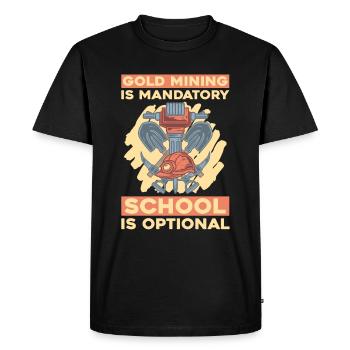 Mine d’or minière - T-shirt Premium bio Homme - noir - Devant - Nico (187cm)