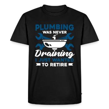 Plombier Ingénieur sanitaire Chauffagiste Mécanicien d’usine - T-shirt Premium bio Homme - noir - Devant - Nico (187cm)