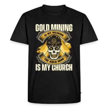 Gold Mining Gold Mine - Men's Premium Organic T-Shirt - black - Front - Nico (187cm)