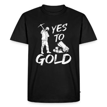 Mine d’or minière - T-shirt Premium bio Homme - noir - Devant - Nico (187cm)