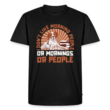 Brittany Spaniel Dog - Men's Premium Organic T-Shirt - black - Front - Nico (187cm)