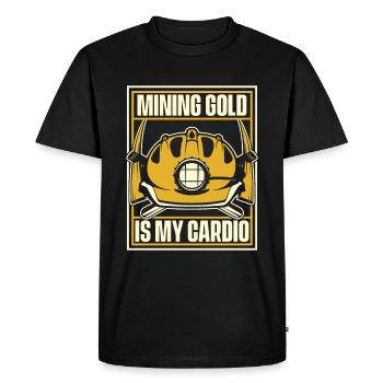 Mine d’or minière - T-shirt Premium bio Homme - noir - Devant - Nico (187cm)