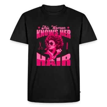 Coiffeur Coiffeur Coiffure Coiffure Coiffure Coiffure - T-shirt Premium bio Homme - noir - Devant - Nico (187cm)
