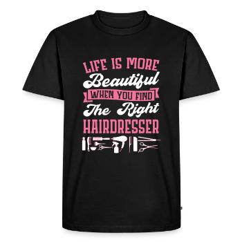 Coiffeur Coiffeur Coiffure Coiffure Coiffure Coiffure - T-shirt Premium bio Homme - noir - Devant - Nico (187cm)