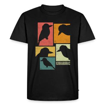 Kookaburra Birder Birdwatcher Ornithology Birds - Men's Premium Organic T-Shirt - black - Front - Nico (187cm)