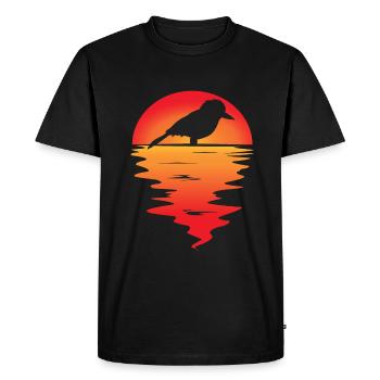 Kookaburra Birder Birdwatcher Ornithology Sunset - Men's Premium Organic T-Shirt - black - Front - Nico (187cm)
