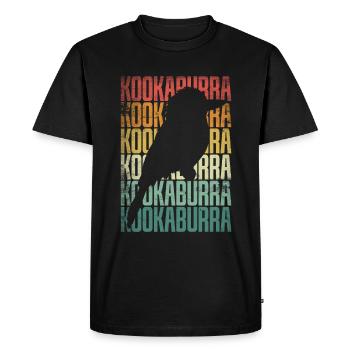 Kookaburra Birder Birdwatcher Ornithology - Men's Premium Organic T-Shirt - black - Front - Nico (187cm)