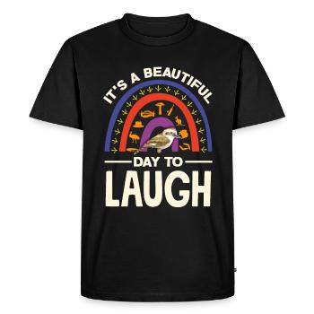 Kookaburra Birder Birdwatcher Ornithology Quote - Men's Premium Organic T-Shirt - black - Front - Nico (187cm)
