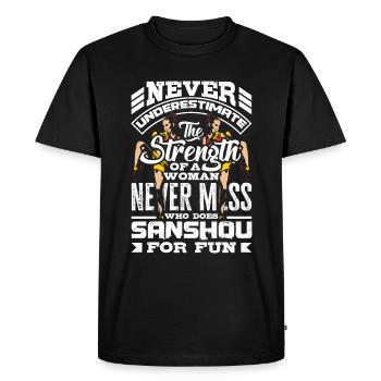 Arts Martiaux Chinois Femme Boxe Chinoise Sanshou - T-shirt Premium bio Homme - noir - Devant - Nico (187cm)
