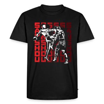 Arts martiaux chinois Boxe chinoise Sanda Sanshou - T-shirt Premium bio Homme - noir - Devant - Nico (187cm)