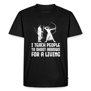 Tir à l’arc Flèche Tir à l’arc Tir à l’arc - T-shirt Premium bio Homme - noir - Devant - Nico (187cm)