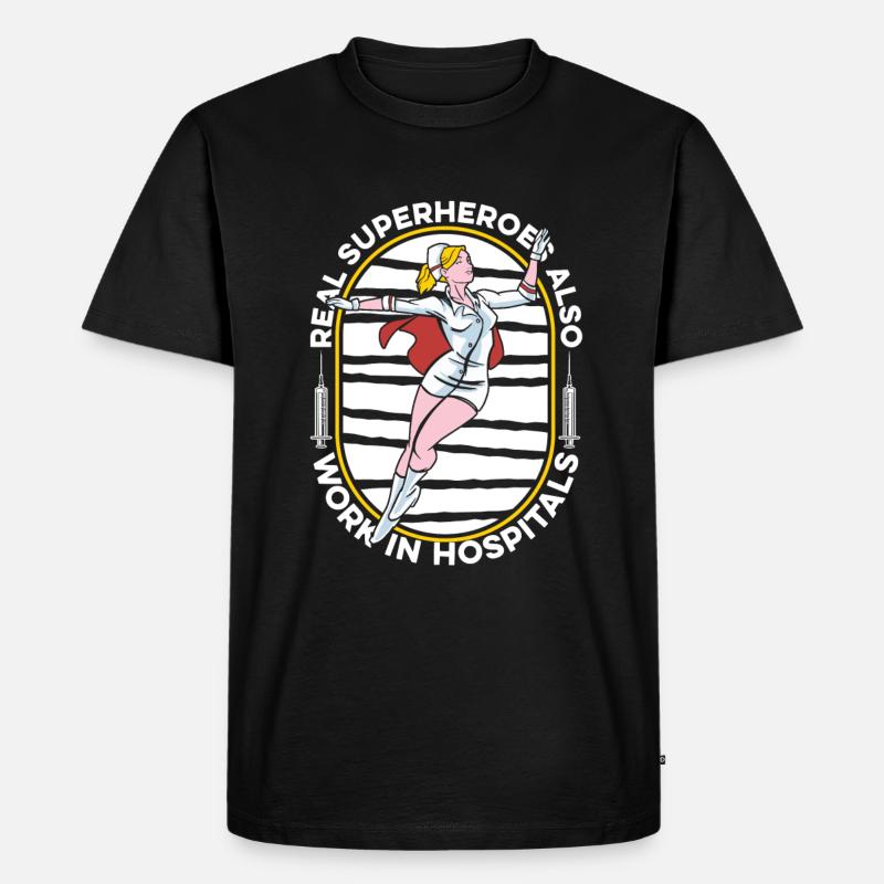 Krankenschwester - Männer Premium Bio T-Shirt - Schwarz
