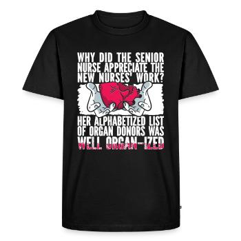 Infirmier - T-shirt Premium bio Homme - noir - Devant - Nico (187cm)