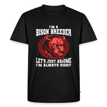 Bison d’Amérique Buffalo - T-shirt Premium bio Homme - noir - Devant - Nico (187cm)