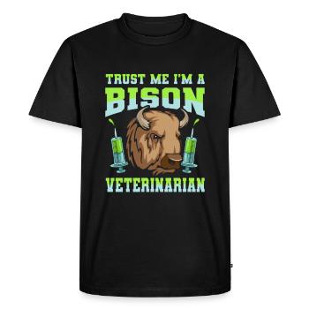 Bison d’Amérique Buffalo - T-shirt Premium bio Homme - noir - Devant - Nico (187cm)