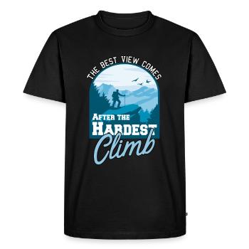 The Best View Comes After The Hardest Climb - Men's Premium Organic T-Shirt - black - Front - Nico (187cm)