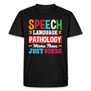 Speech Language Pathologist Speech Therapist - Men's Premium Organic T-Shirt - black - Front - Nico (187cm)