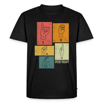 Speech Language Pathologist Speech Therapy ASL - Men's Premium Organic T-Shirt - black - Front - Nico (187cm)