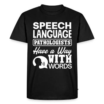 Speech Language Pathologist Speech Therapist Way - Men's Premium Organic T-Shirt - black - Front - Nico (187cm)