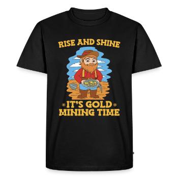Mine d’or minière - T-shirt Premium bio Homme - noir - Devant - Nico (187cm)