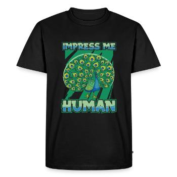 Peacock Bird - Men's Premium Organic T-Shirt - black - Front - Nico (187cm)