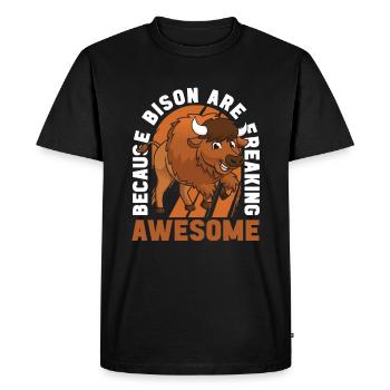 Bison d’Amérique Buffalo - T-shirt Premium bio Homme - noir - Devant - Nico (187cm)