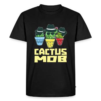 Cactus shrub Cacti prickly garden gardener - Men's Premium Organic T-Shirt - black - Front - Nico (187cm)