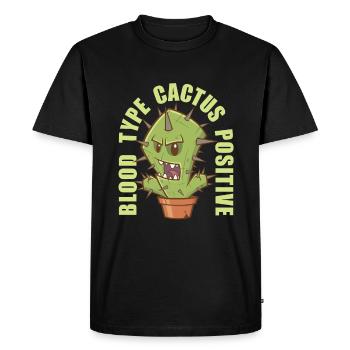 Cactus shrub Cacti prickly garden gardener - Men's Premium Organic T-Shirt - black - Front - Nico (187cm)