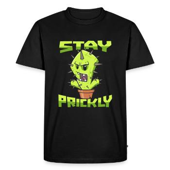 Cactus shrub Cacti prickly garden gardener - Men's Premium Organic T-Shirt - black - Front - Nico (187cm)