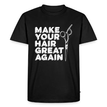 Coiffeur Coiffeur Coiffure Coiffure Coiffure Coiffure - T-shirt Premium bio Homme - noir - Devant - Nico (187cm)