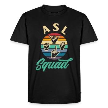 ASL Alphabet Teacher American Sing Language ASL - Men's Premium Organic T-Shirt - black - Front - Nico (187cm)