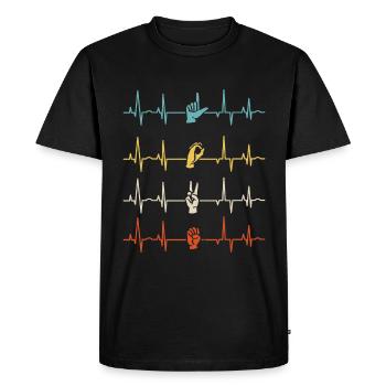 ASL Alphabet American Sing Language ASL Teacher - Men's Premium Organic T-Shirt - black - Front - Nico (187cm)
