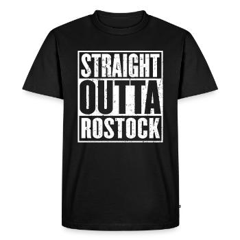 Tout droit sorti de Rostock Vintage - T-shirt Premium bio Homme - noir - Devant - Nico (187cm)