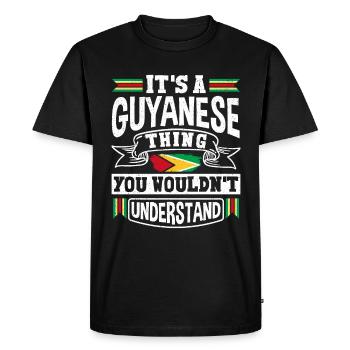 Guyana Guyana Guyana drapeau c’est une chose guyanaise - T-shirt Premium bio Homme - noir - Devant - Nico (187cm)