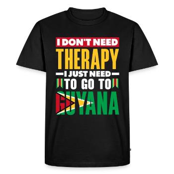 Guyana Guyana Guyana Drapeau Je n’ai pas besoin de thérapie - T-shirt Premium bio Homme - noir - Devant - Nico (187cm)