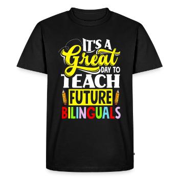 ESL Teacher Linguist Multilingual Teaching Quota - Men's Premium Organic T-Shirt - black - Front - Nico (187cm)